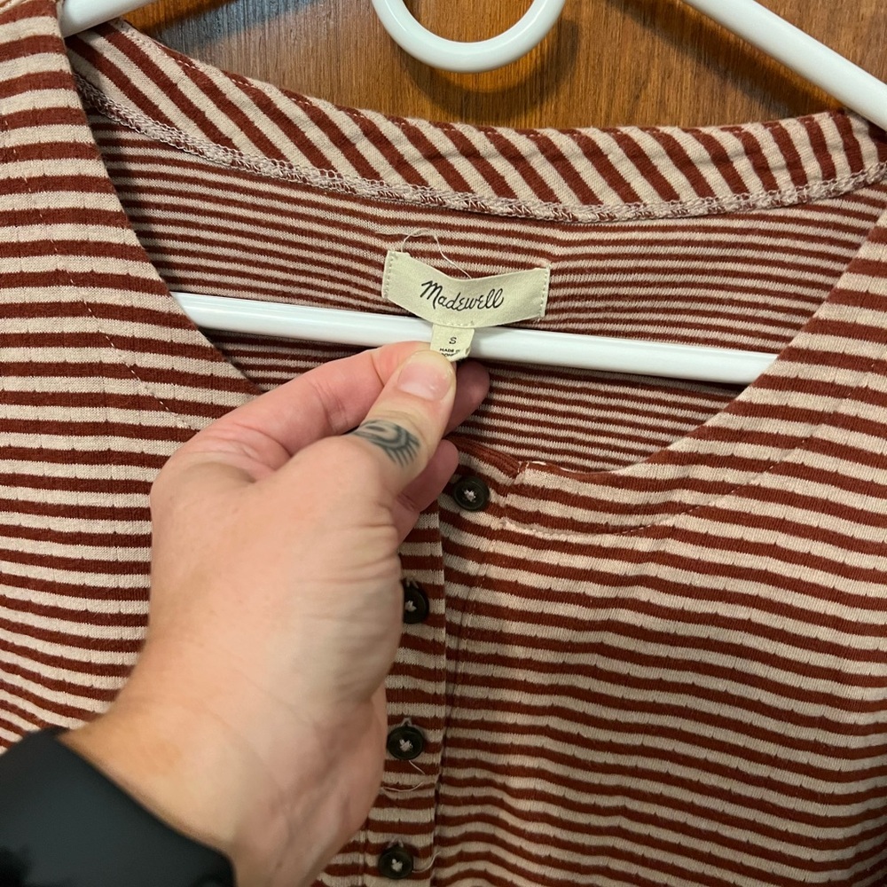 Madewell half button shirt